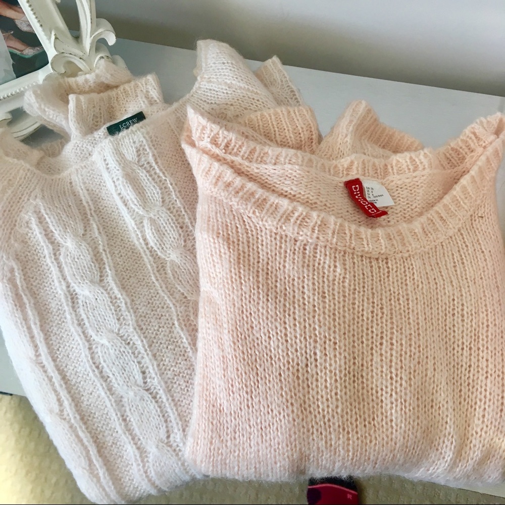 J. Crew blush cable sweater